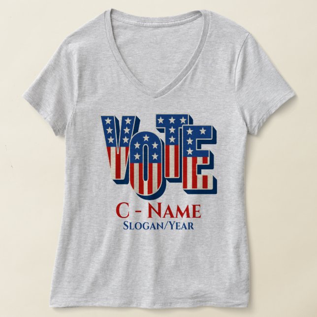 Custom Personalized Election Vote Campaign T-Shirt (Laydown)