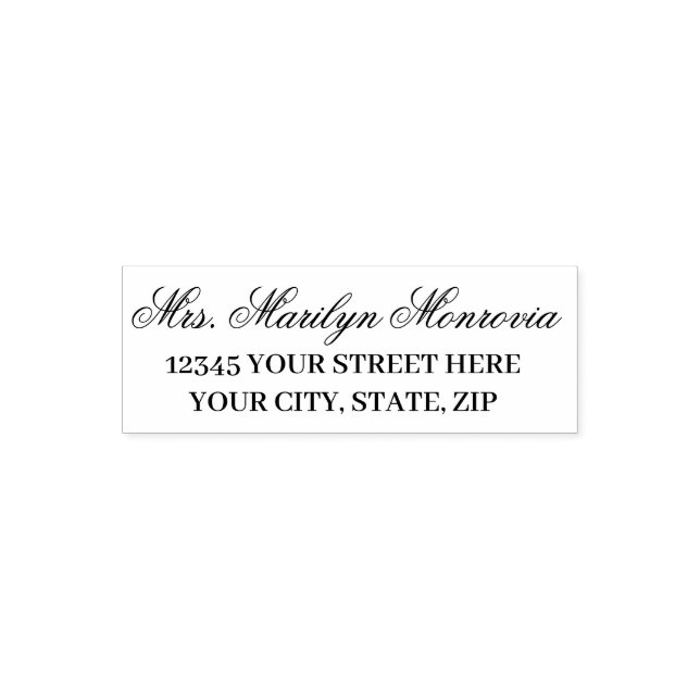 Custom Personalized Elegant Name Return Address Self-inking Stamp (Design)