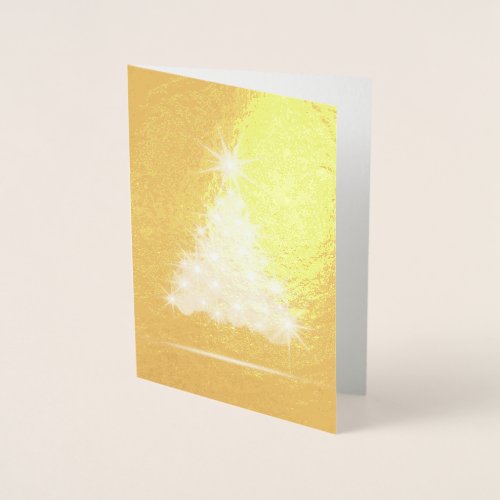 Custom Personalized Elegant Sparkling Tree  Foil Card
