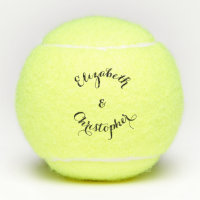 Custom Personalized Elegant Stylish Wedding Couple Tennis Balls