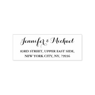 Custom Personalized Elegant Wedding Return Address Rubber Stamp