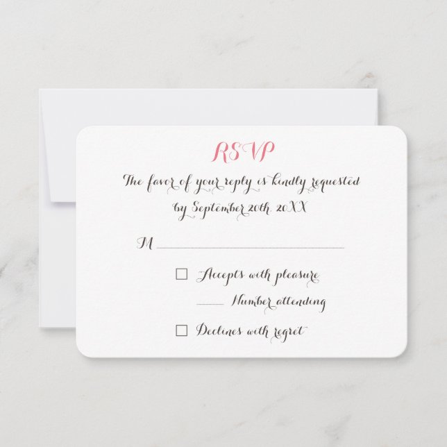 Custom Personalized Elegant Wedding RSVP Invite (Front)