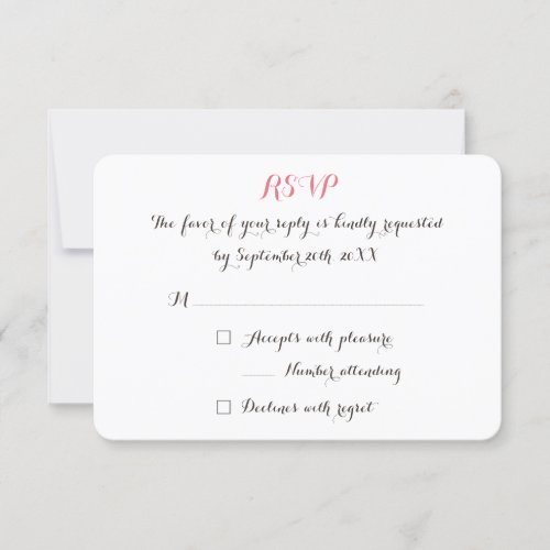 Custom Personalized Elegant Wedding RSVP Invite
