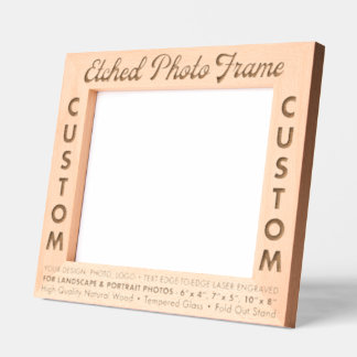 Custom personalized Engraved Wood Photo Frame (L)
