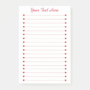 Custom Personalized Erase Board with Red hearts Post-it Notes