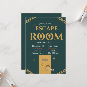 Custom Personalized escape room invitation