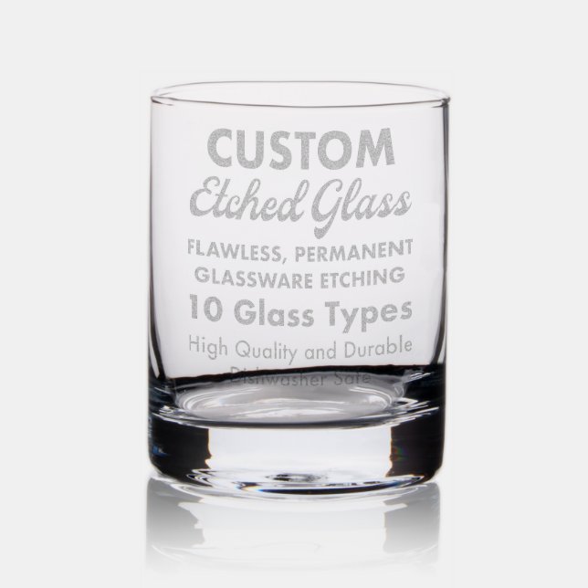 Custom Personalized Etched Whiskey Rocks Glass (Glassware)