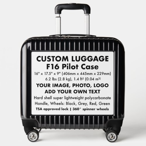 Custom Personalized F16 Pilot Cabin Proof Luggage