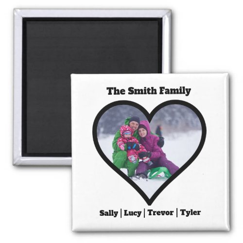 Custom Personalized Family Heart Template Magnet