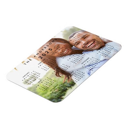 Custom Personalized Family Photo 2025 Calendar Magnet
