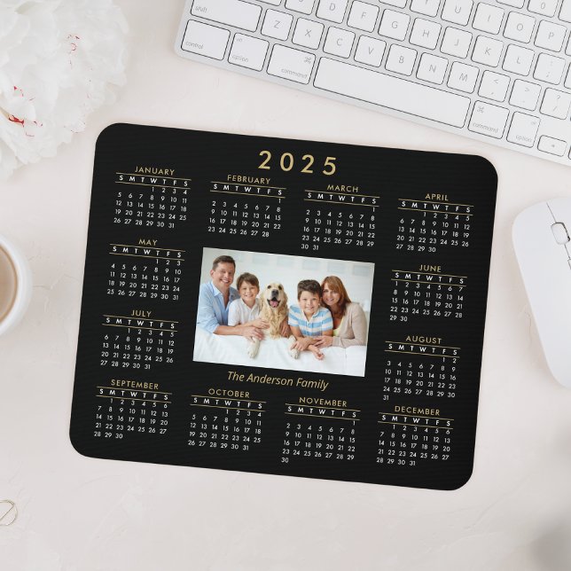 Custom Personalized Family Photo 2025 Calendar Mouse Pad (Creator Uploaded)