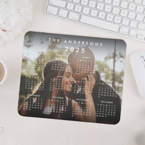 Custom Personalized Family Photo 2025 Calendar Mouse Pad
