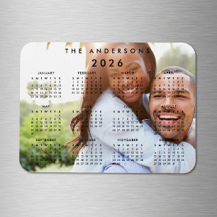 Custom Personalized Family Photo 2026 Calendar Magnet