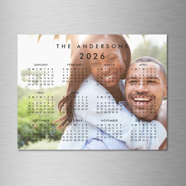 Custom Personalized Family Photo 2026 Calendar Magnetic Dry Erase Sheet (Creator Uploaded)
