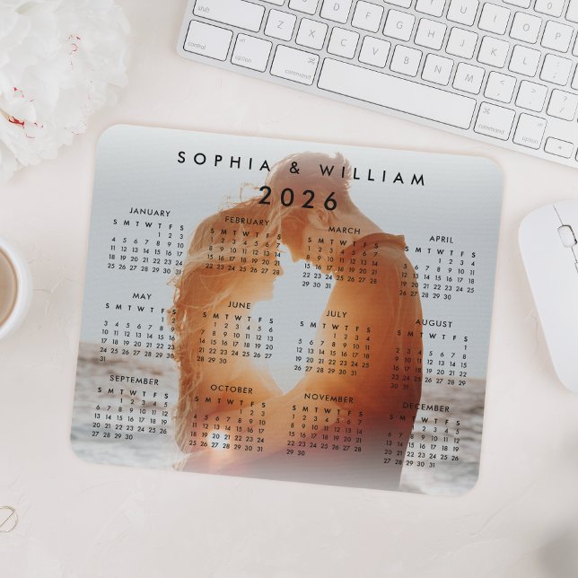 Custom Personalized Family Photo 2026 Calendar Mouse Pad (Creator Uploaded)