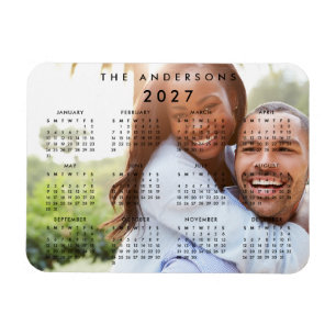 Custom Personalized Family Photo 2027 Calendar Magnet