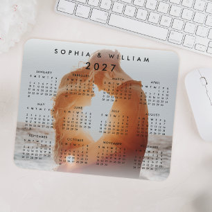 Custom Personalized Family Photo 2027 Calendar Mouse Pad