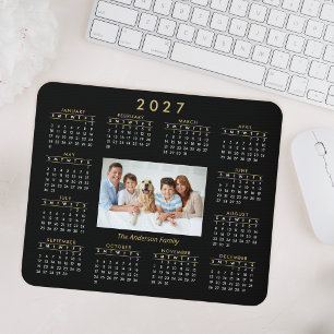 Custom Personalized Family Photo 2027 Calendar Mouse Pad
