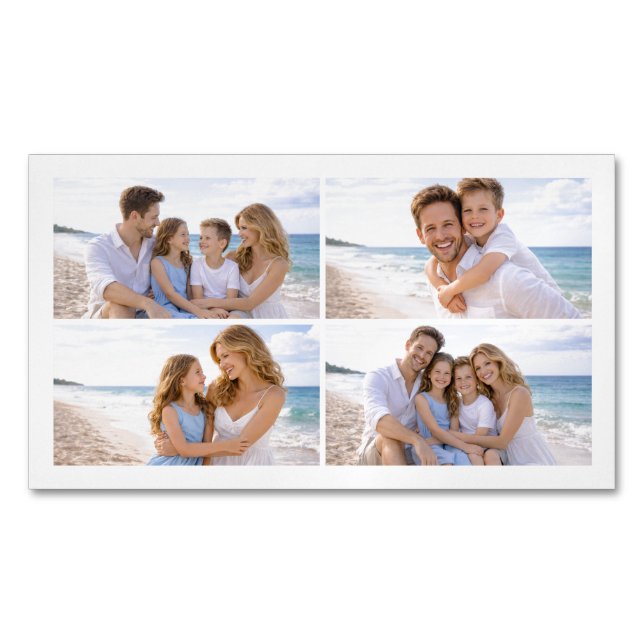 Custom Personalized Family Photo Business Card Magnet (Front)