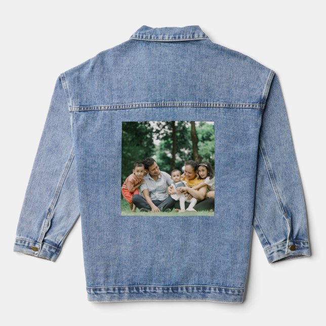 Custom Personalized Family Photo Denim Jacket (Back)