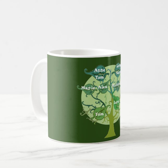 Custom Personalized Family Tree Mug (Front Left)