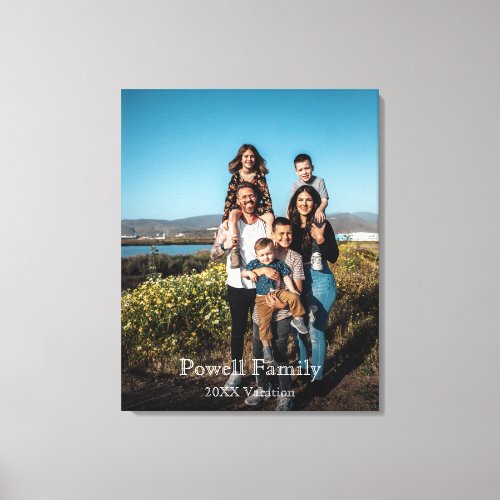 Custom Personalized Family Vacation Photo  Canvas Print