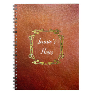 Custom Personalized Faux Leather Notebook