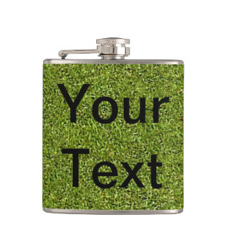 Custom Personalized Flask with Grass Background