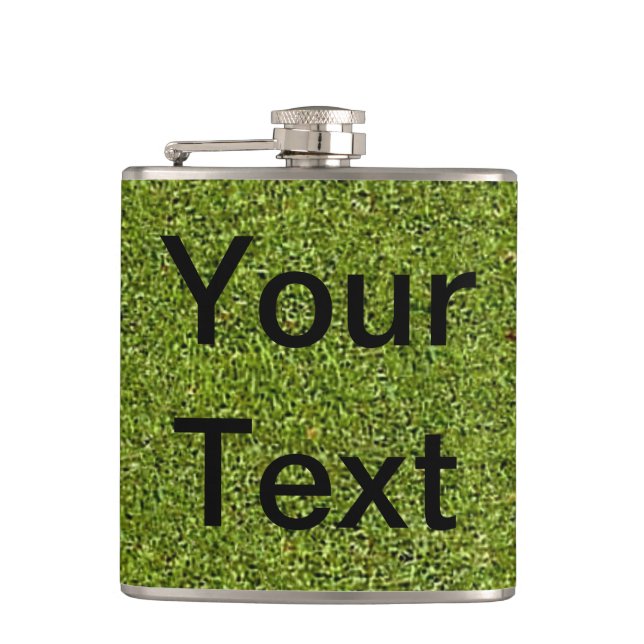 Custom Personalized Flask with Grass Background (Front)