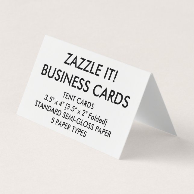 Custom Personalized Folded Tent Business Cards (Front)