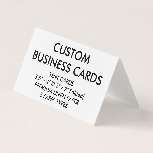 Custom Personalized Folded Tent Business Cards (Front)