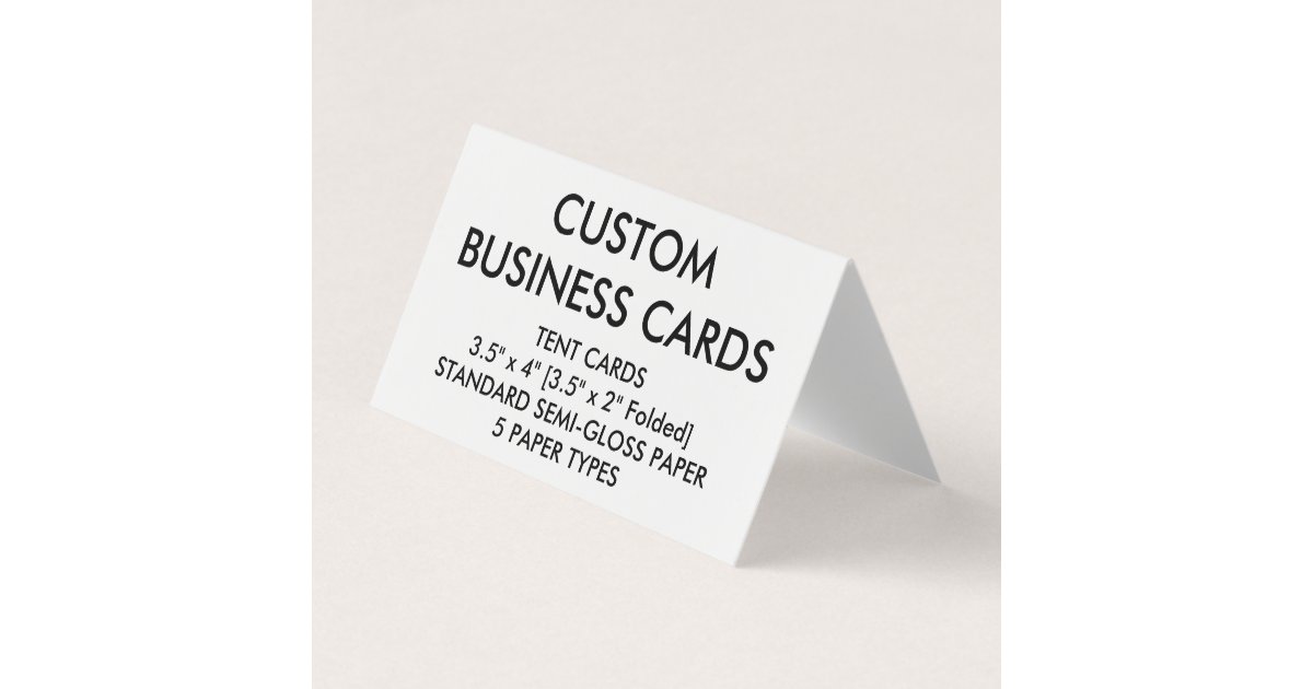 Custom Personalized Folded Tent Business Cards Zazzle