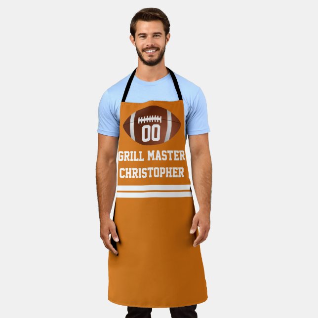 Custom Personalized Football Grill BBQ Tailgate Apron (Worn)