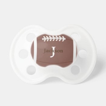 Custom Personalized Football Monogram Pacifier by theburlapfrog at Zazzle