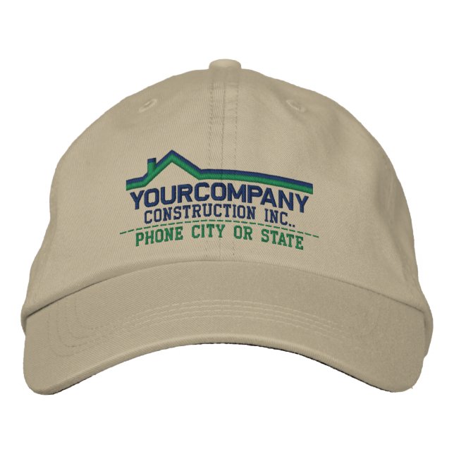 Custom Personalized for Your Construction Business Embroidered Baseball Hat (Front)
