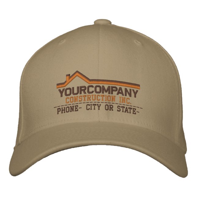 Custom Personalized for Your Construction Business Embroidered Baseball Hat (Front)