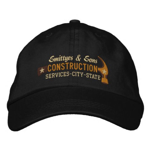 Custom Personalized for Your Construction Business Embroidered Baseball Hat