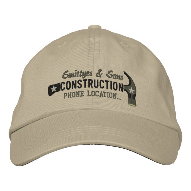 Custom Personalized for Your Construction Business Embroidered Baseball Hat (Front)