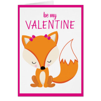 Custom Personalized Fox Heart Valentine's Day Cards