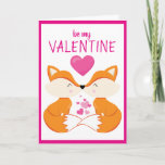 Custom Personalized Fox Heart Valentine&#39;s Day Holiday Card at Zazzle