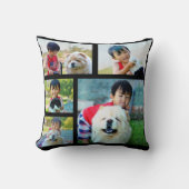 Custom Personalized Full Color Collage Photo Gift Throw Pillow (Front)