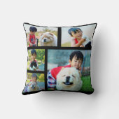 Custom Personalized Full Color Collage Photo Gift Throw Pillow (Back)