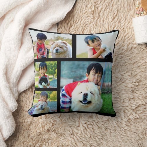 Custom Personalized Full Color Collage Photo Gift Throw Pillow