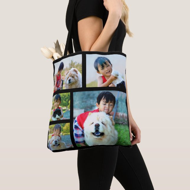 Custom Personalized Full Color Collage Photo Gift Tote Bag (Close Up)