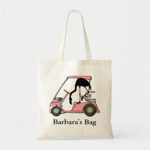 Custom Personalized Funny Golf Theme Flamingo Tote Bag