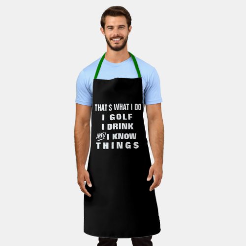 Custom Personalized Funny Mens Golfer Chef Bakers Apron