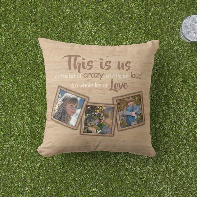 Custom Personalized Funny This Is Us Family Quote Outdoor Pillow (Grass)