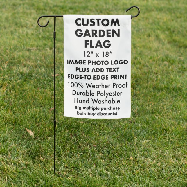 Custom Personalized GARDEN FLAG 12" x 18" (In SItu)