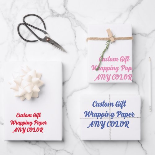 Custom Personalized Gift Wrap Any Color Gift  Wrapping Paper Sheets