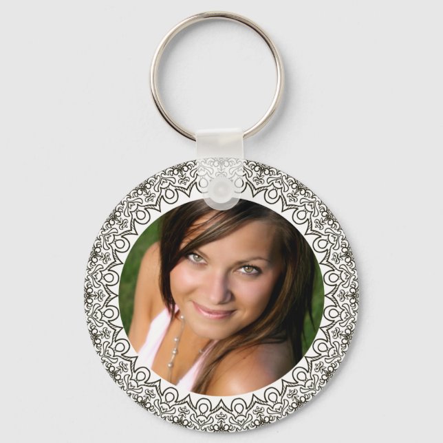 Custom Personalized Girlfriend Wife Photo Keychain (Front)